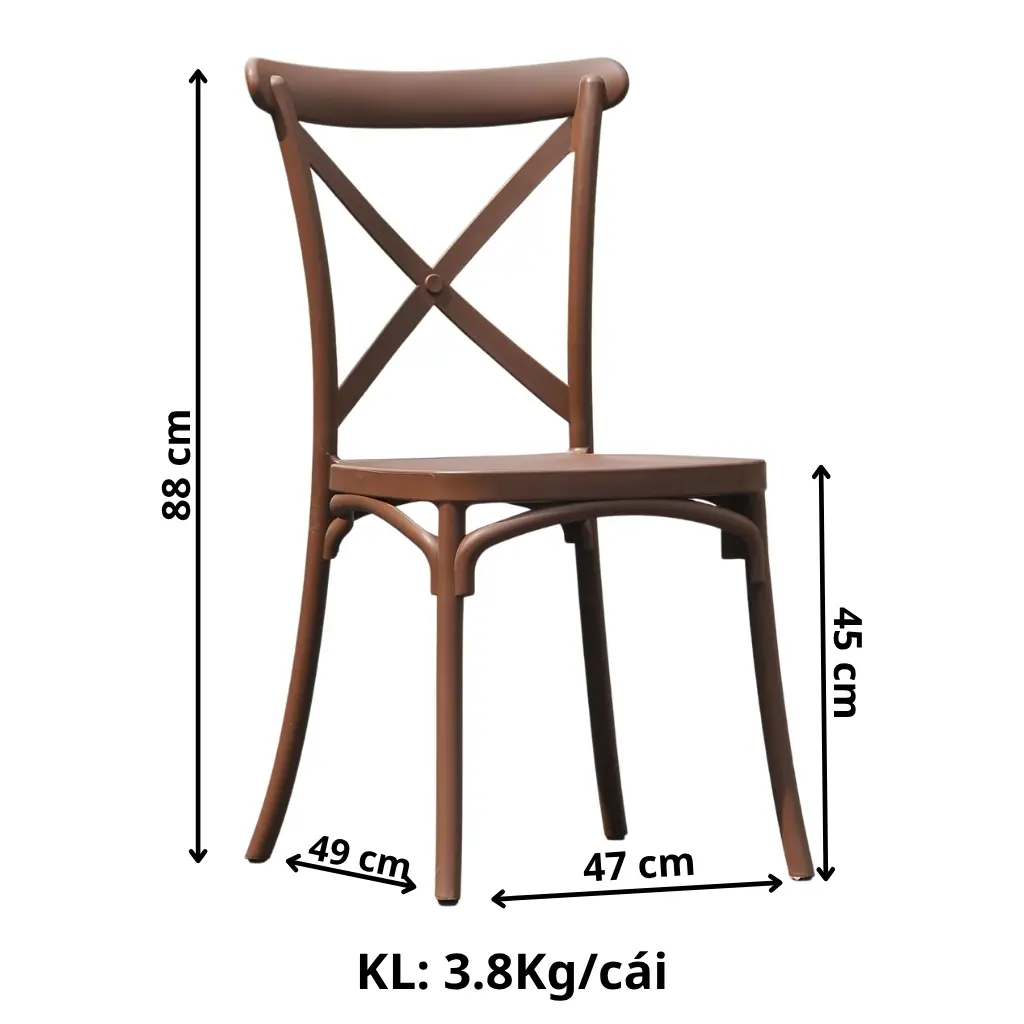 Kích thước ghế tựa lưng chữ X TM12