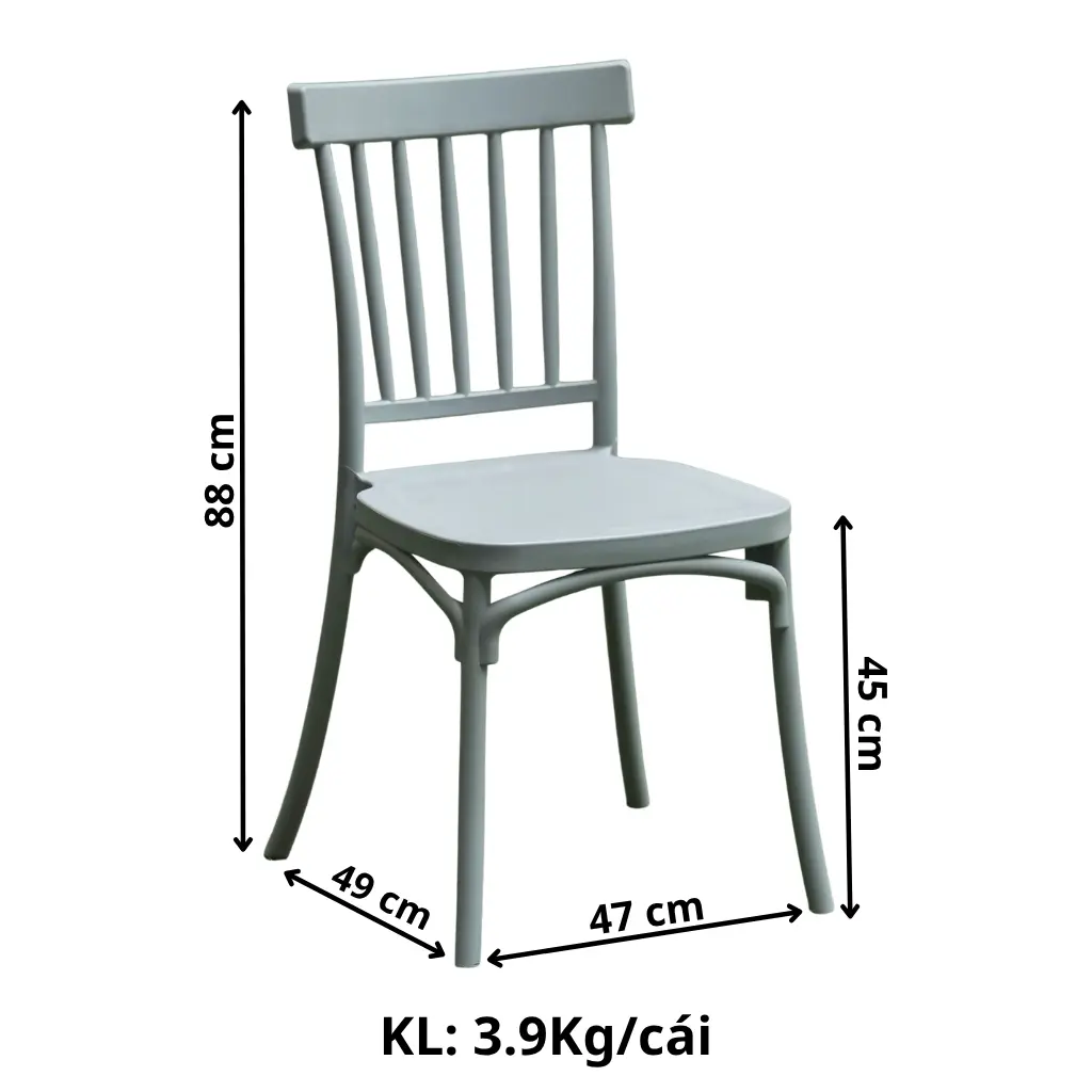 Kích thước ghế lưng sọc TM15