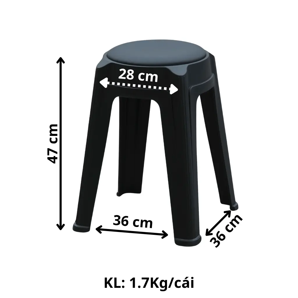 Kích thước ghế đôn bọc đệm dáng tròn TM20